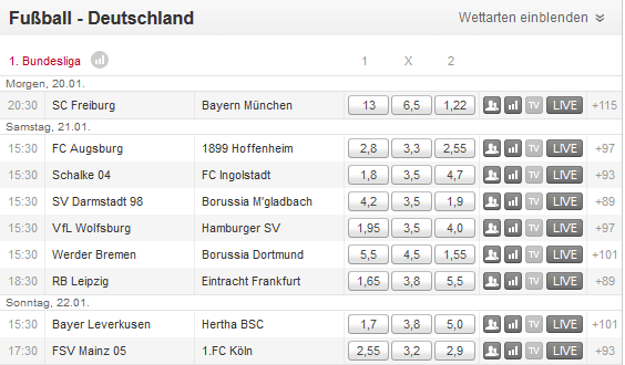 Dreiweg Fußballwette